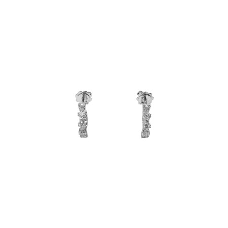 Boucles d'oreilles Isabelle Barrier en or blanc et diamants naturels